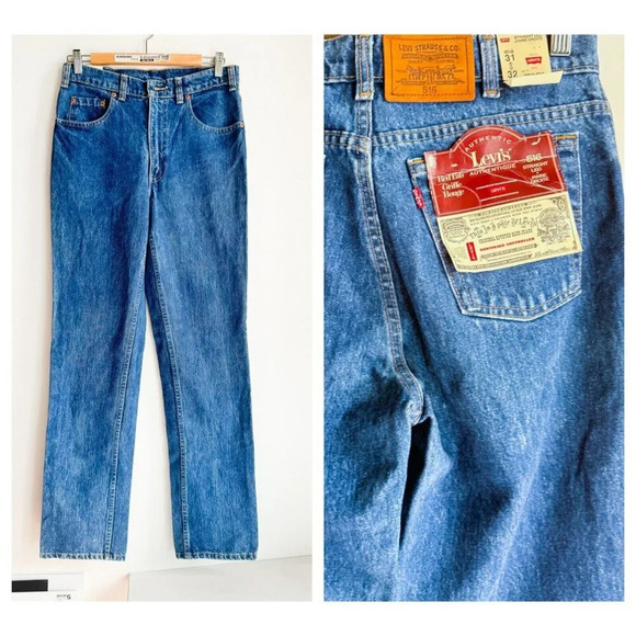 Vintage Levi's 516 Deadstock Brand new w Tags Straight leg Jeans 31/32 - Picture 1 of 9